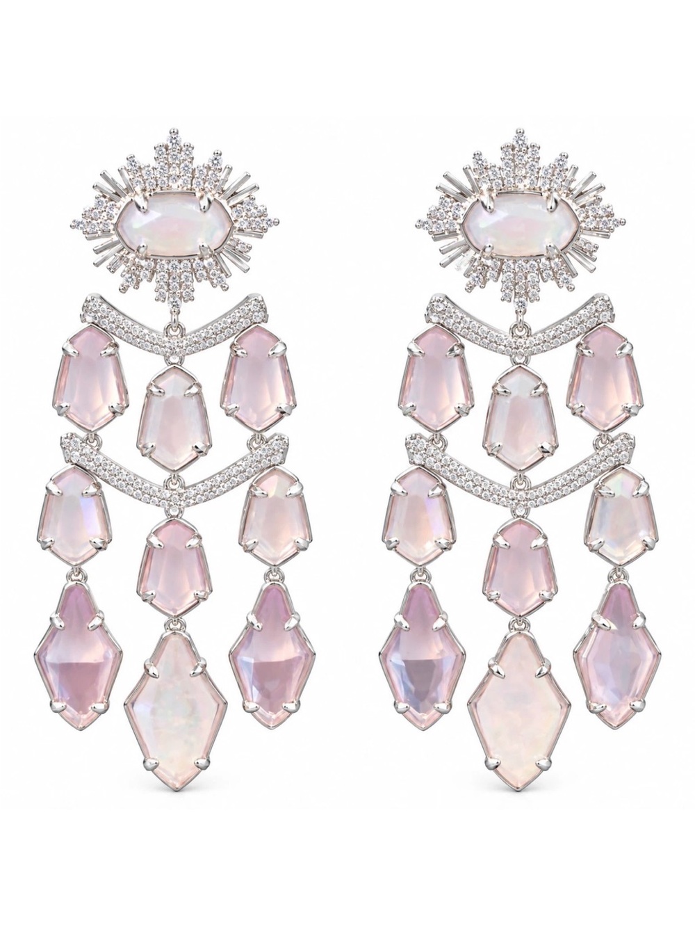 Kendra Scott Pink Opal Cascade Chandelier Earrings